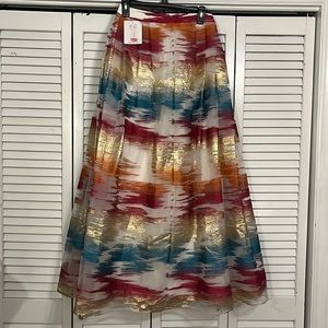 BADGLEY MISCHKA Multicolor Striped Organza Skirt ⚡️⚡️Steal of a Deal⚡️⚡️